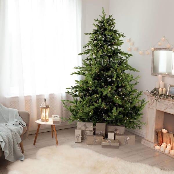 9.0-ft. Pre-Lit Foxtail Pine Green Artificial Christmas Tree, Warm White LED Lights