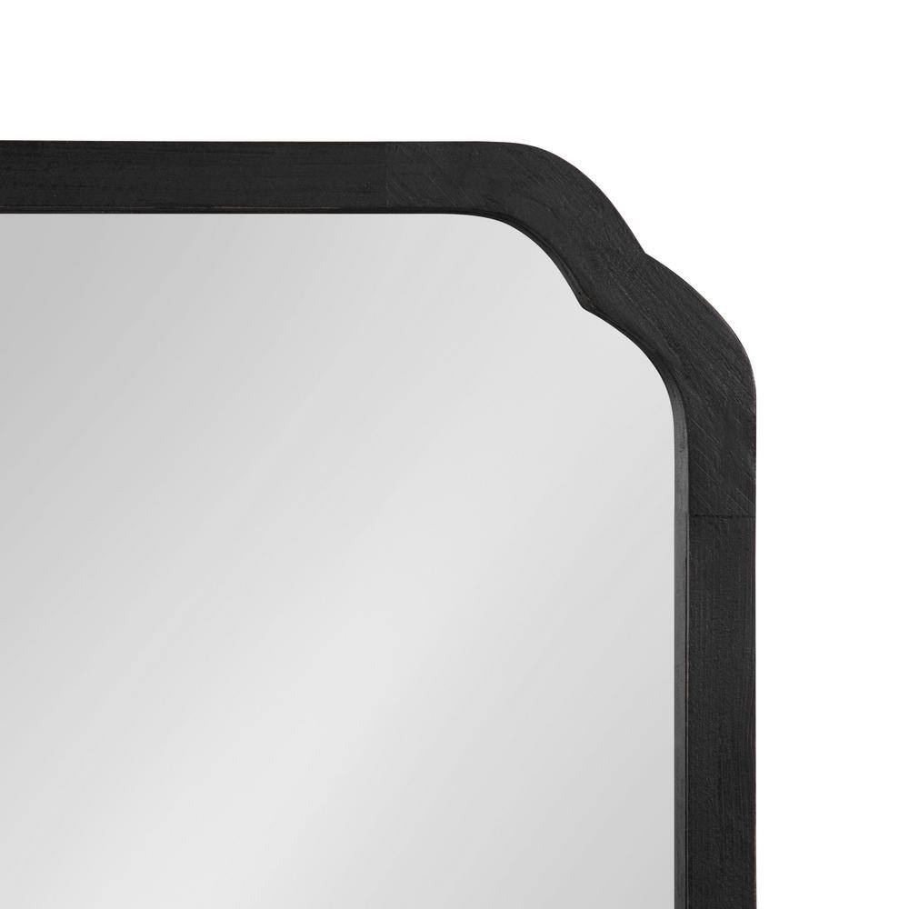 Marston 24" Distressed Black Wood Square Bathroom Vanity Mirror