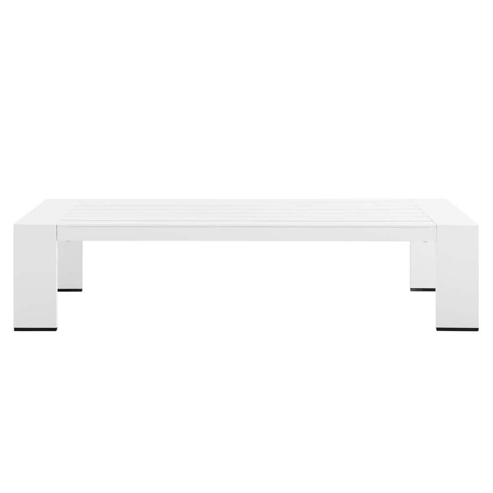 Tahoe White Powder-Coated Aluminum Outdoor Patio Coffee Table