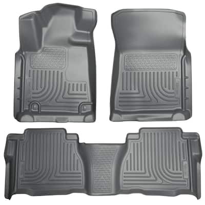 Front & 2nd Seat Floor Liners Fits 07-11 Tundra CrewMax/Double Cab