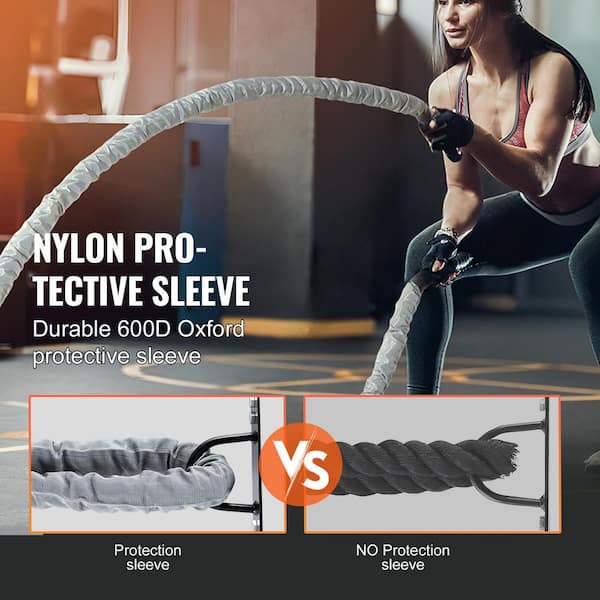 VEVOR Battle Rope, 1. 5 in. Diameter 30 ft. Length Polyester