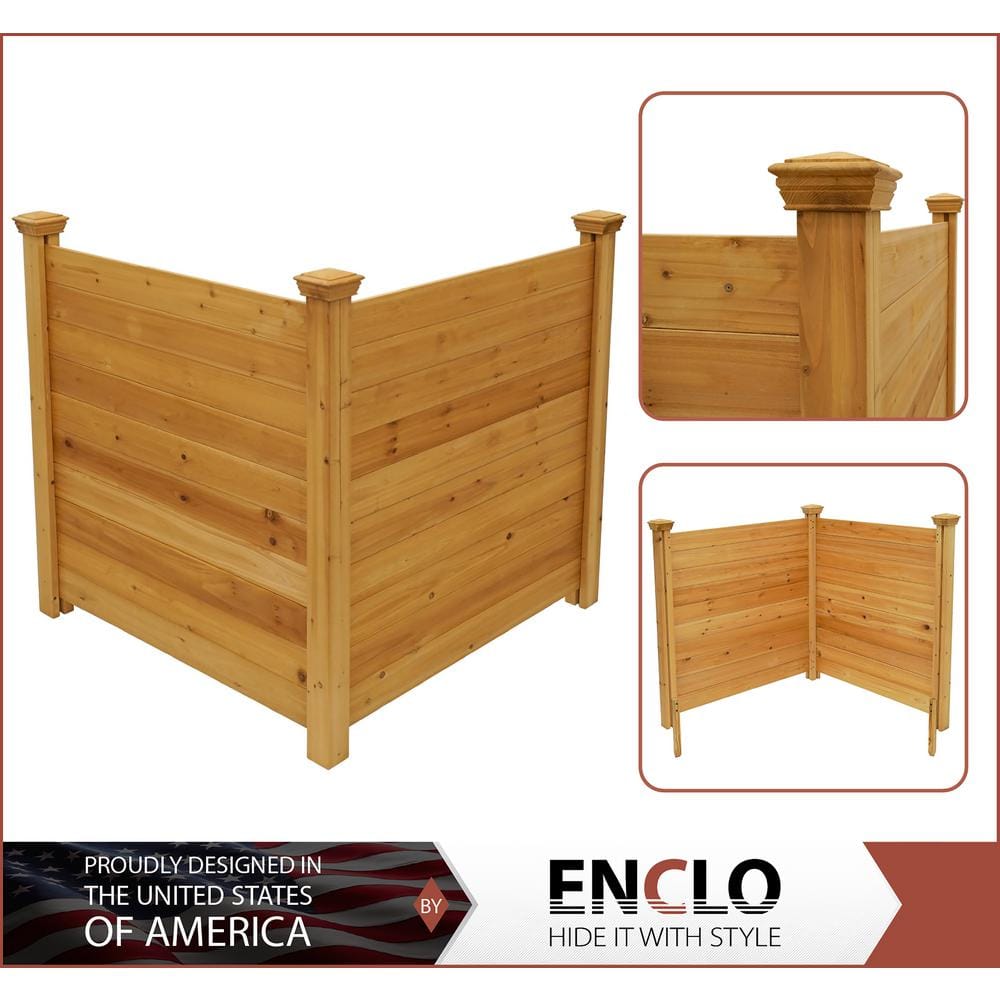 4ft H x 4ft W Cedar Wood Privacy Screen Kit