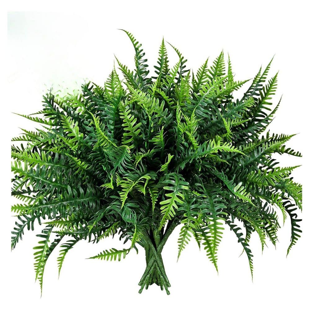 Green UV Resistant Indoor/Outdoor Artificial Fern Plant 16-Pack for Porch Patio Garden Realistic Weatherproof Decor price history on PriceWatchPro