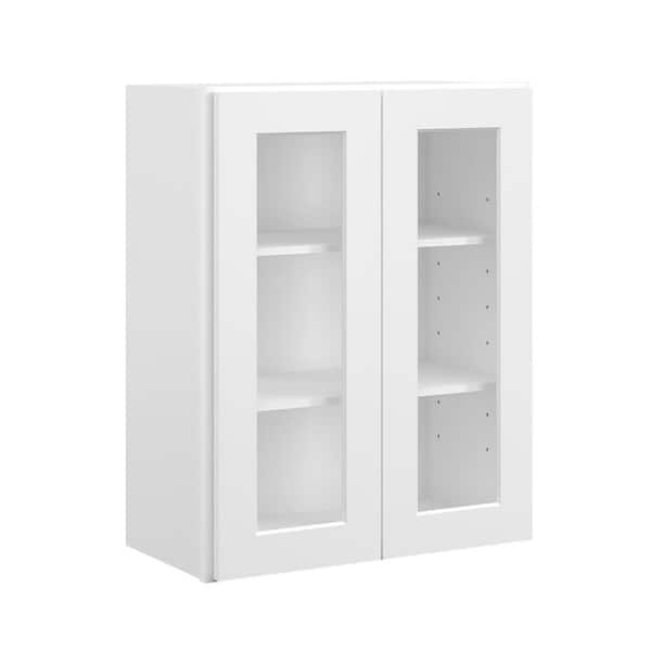 Hausvita 24 in. W x 12 in. D x 30 in. H in Shaker White Plywood Ready to Assemble Wall Cabinets with Shelf without Glass