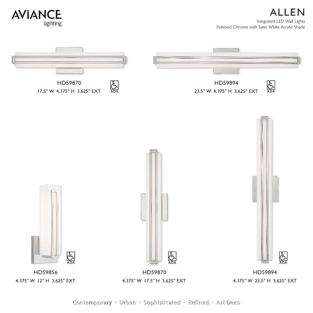 12" Polished Chrome Dimmable LED Vanity Wall Sconce