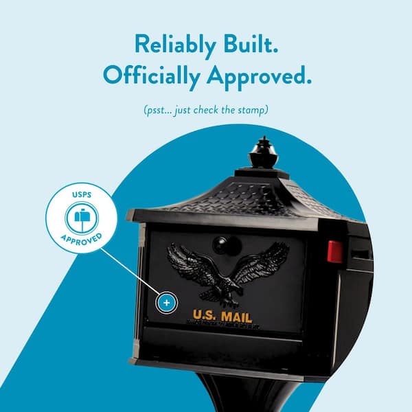 Architectural Mailboxes Pedestal Black, Large, Aluminum, Locking