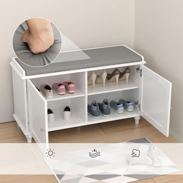 Wood Shoe Bench, Heavy Duty Shoe Bench, Shoe Organizer Shelf, Ideal for  Entryway, Living Room, Holds Up to 550 lbs - White, 40& - AliExpress