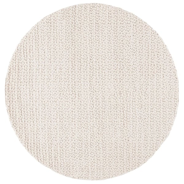 Natura 6 ft. x 6 ft. Ivory Solid Modern Round Area Rug
