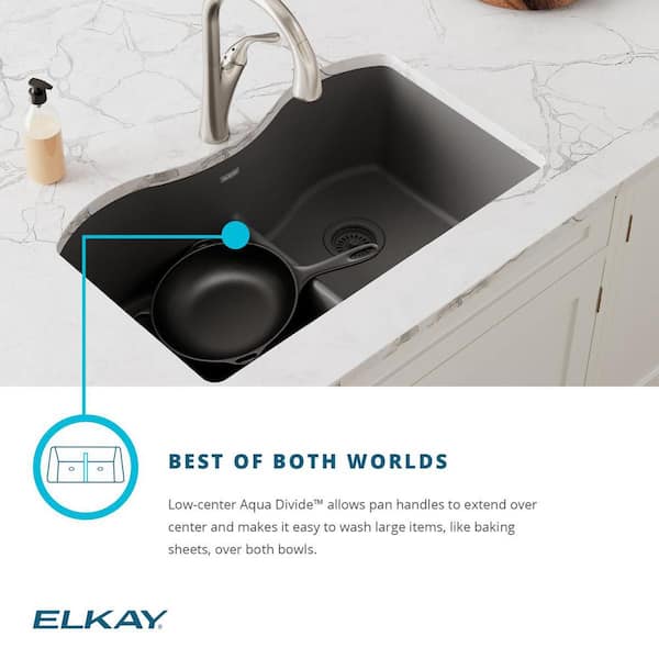 Elkay Quartz Classic 33 inch Drop-In Sink - Greystone ELGAD3322PDGS0