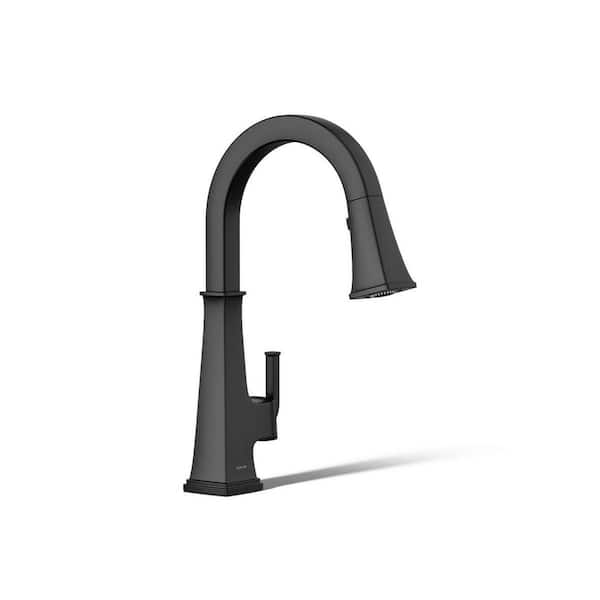 Riff Single Handle Pull Down Sprayer Kitchen Faucet in Matte Black