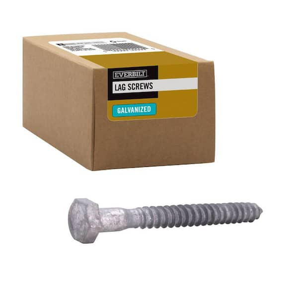 Everbilt 5/16 in. x 3-1/2 in. Hex Galvanized Lag Screw (25-Pack)