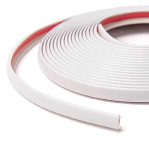 White 20 ft. L Glossy PVC Corner Trim Peel and Stick for Tile and Wall Edges