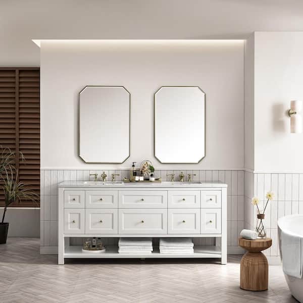Breckenridge 71.9 in. W x 23.4 in. D x 33.0 in. H Bath Vanity Cabinet Without Top in Bright White