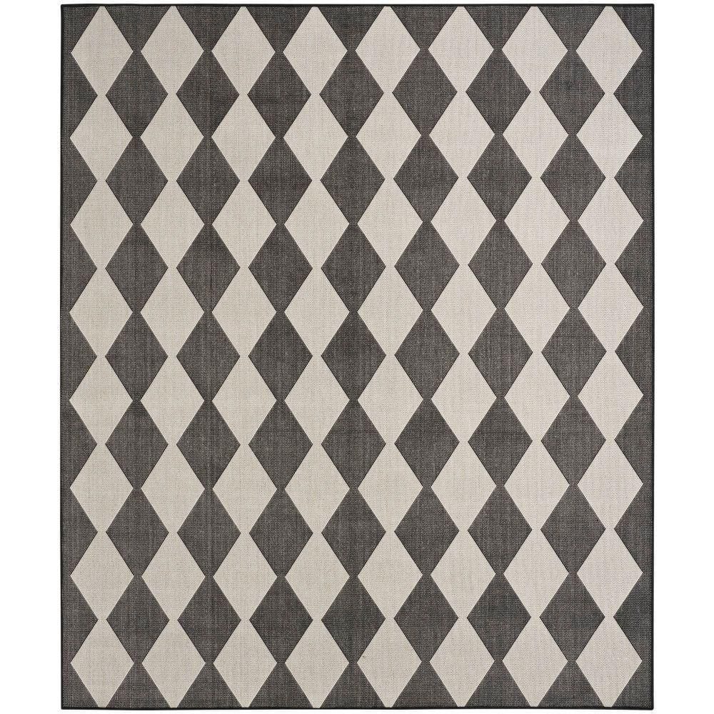 Nourison Positano Black 8 ft. x 10 ft. Diamond Contemporary Area Rug ...