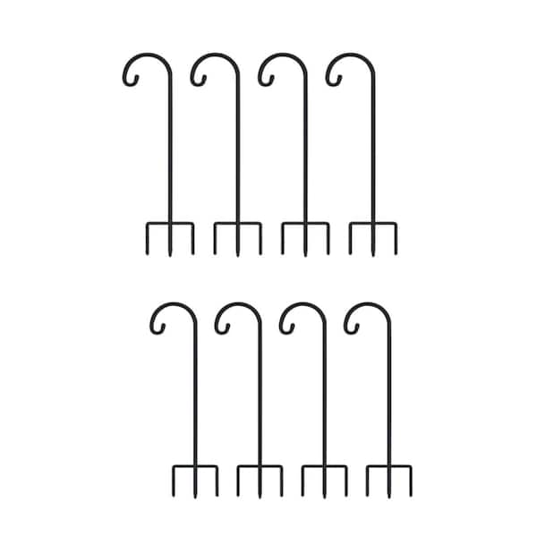 8 Pack 32 in. Adjustable Shepherd's Hooks with 3-Prong Base for Hanging Plants, Solar Lights, Mason Jars, Garden Decor
