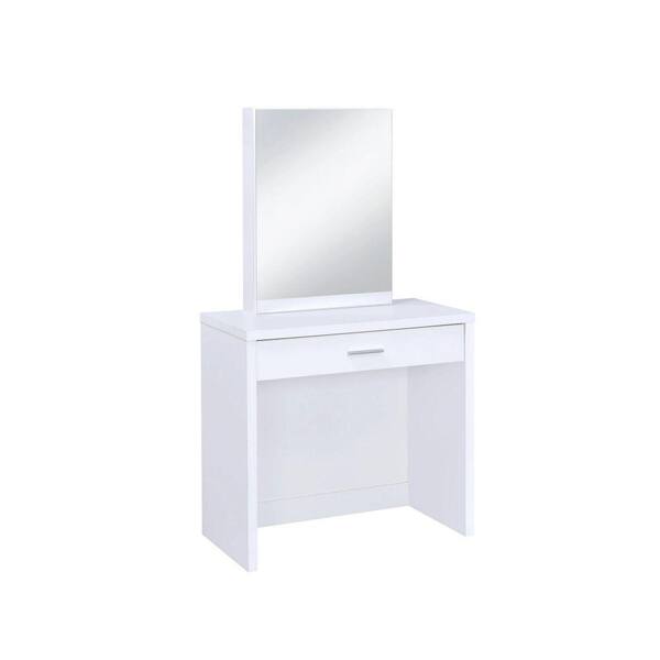 2 piece vanity set with hidden mirror storage