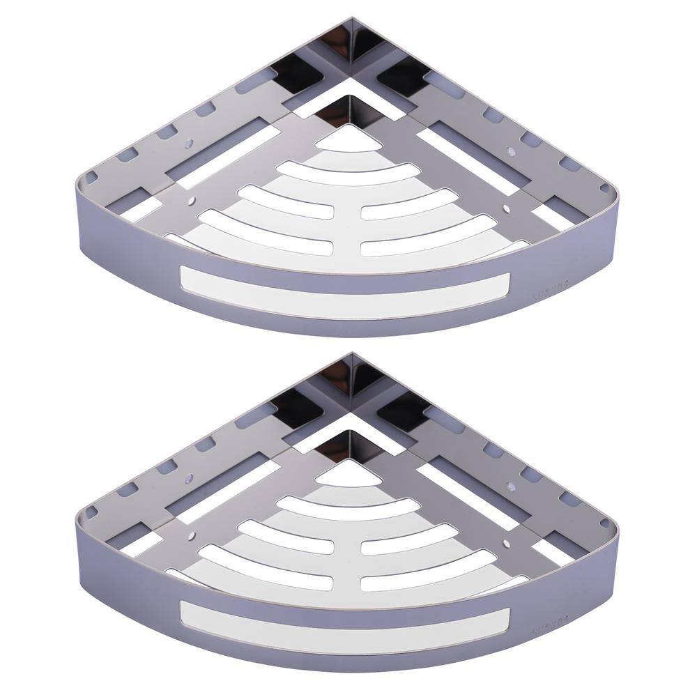 IVIGA Stainless Steel Wall Mounted Corner Shower Caddy, Triangular Shower Basket in Polished