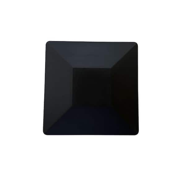 4 in. x 4 in. Black Rigid Plastic Pyramid Post Cap, (Pack of 12)