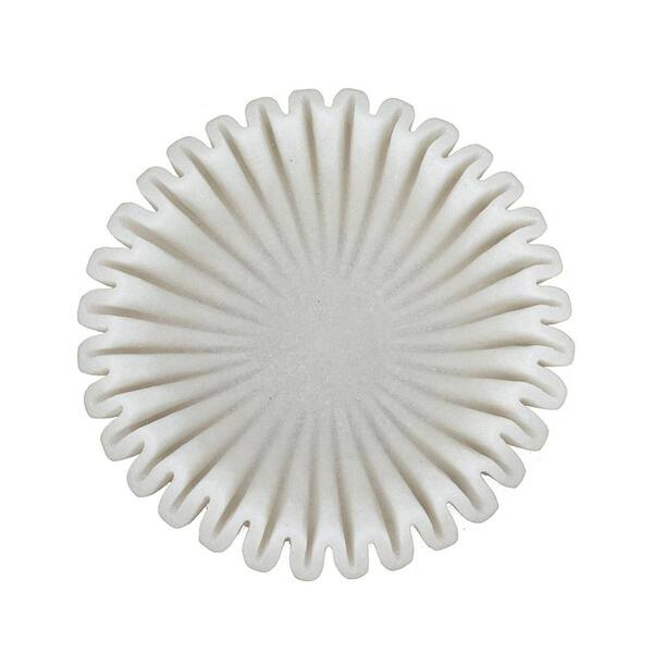 13.4 in. W x 3.7 in. H Round White Plastic Decorative Bowl with