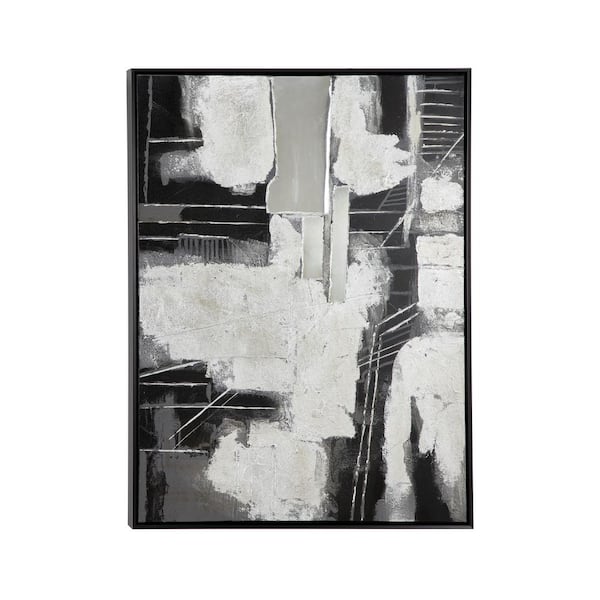 LITTON LANE 3D Multi-Media Abstract Painting Framed Canvas Wall Art ...