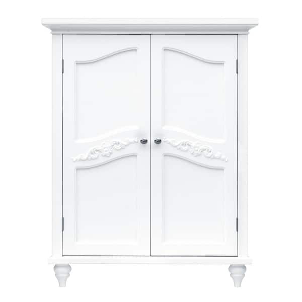 Venice 34 in. H x 27 in. W x 13-3/4 in. D Bathroom Linen Storage Floor Cabinet in White