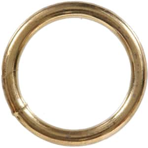 0.243 in. Wire x 1-1/2 in. Inside Diameter Brass-Plated Welded Ring (25-Pack)