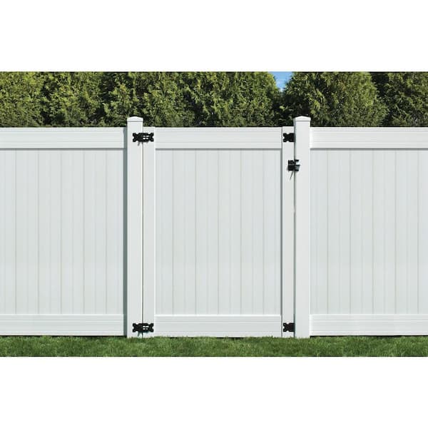 Wexford 6 ft. x 8 ft. Tan and White Vinyl Fence Panel