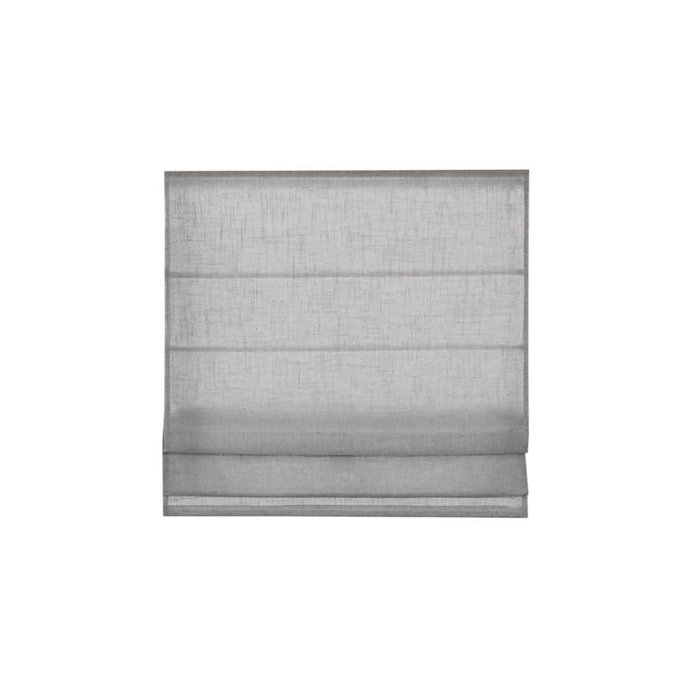 Gray Linen Blend Cordless Light Filtering Roman Shade