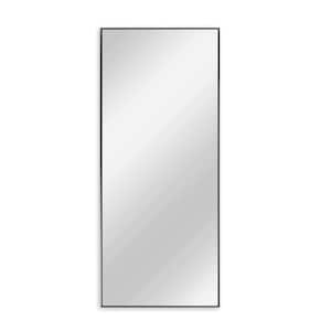 Normcore 59.1 in. x 20.1 in. Modern Rectangle Metal Aluminum Alloy Black Floor Standing Full Length Wall Mirror