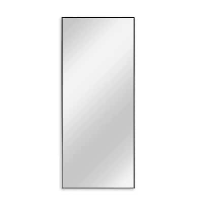 Normcore 59.1 in. x 20.1 in. Modern Rectangle Metal Aluminum Alloy Black Free Standing Full Length Wall Mirror
