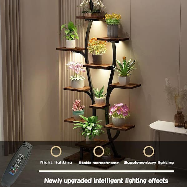 CSC DECOR INC 65 in. H Walnut Vase-Shaped MDF Indoor Plant Stand