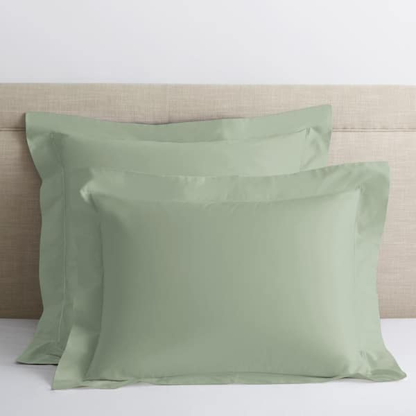 The Company Store Classic Solid Sage 350-Thread Count Sateen Euro Sham