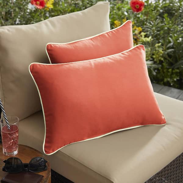 Orange sunbrella clearance pillows