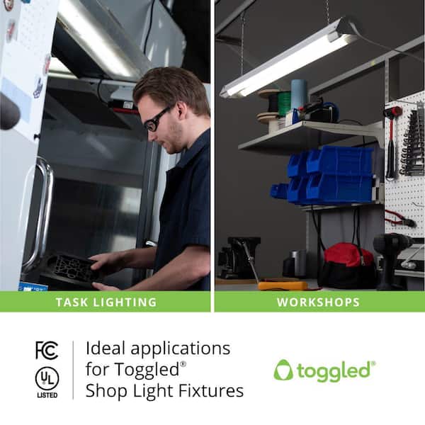 toggled 4 ft. 50-Watt T8/T12 LED White Shop Light High
