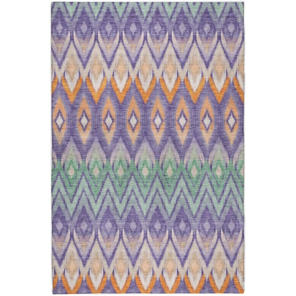 Dream Shag Premium Machine Washable Abstract ADS617 Purple 9 ft. x 12 ft. Area Rug