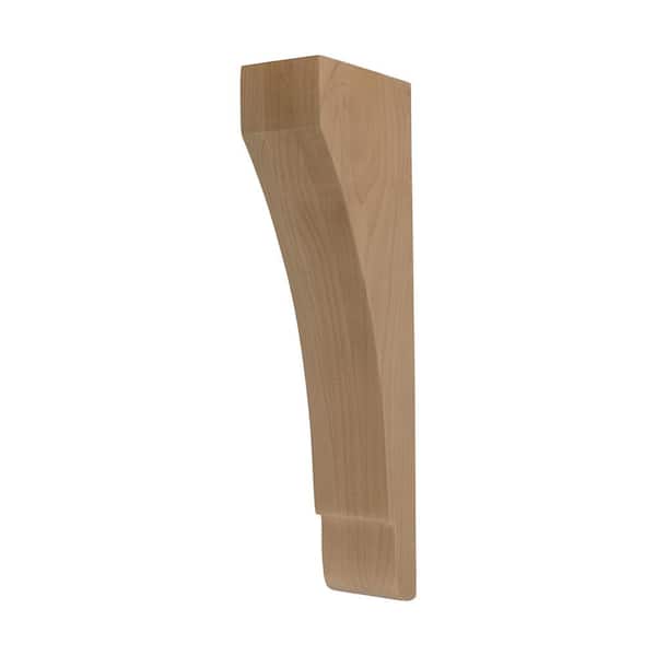 American Pro Decor 3 in x 8 in x 9 in Unfinished North American Alder Wood Traditional Plain Corbel