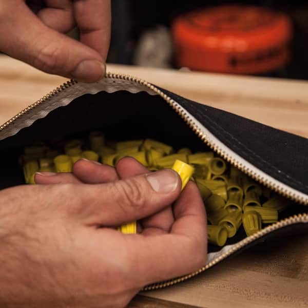 Zipper Bags, Canvas Tool Pouches Brown/Black/Gray/Red, 4-Pack