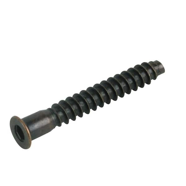 Everbilt 7 mm x 50 mm Antique Brass Square Drive Connecting Screw (2-Pack)