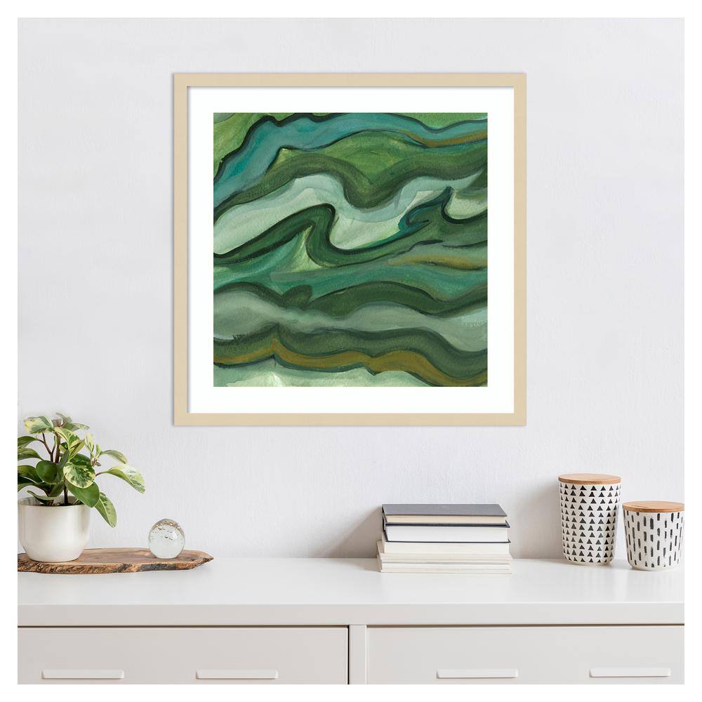 Sea Kelp II Green Abstract Framed Wall Art Print