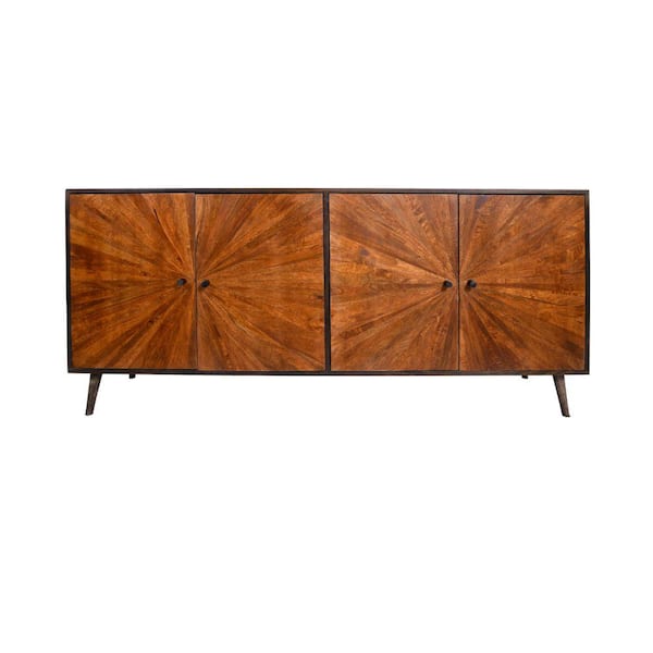 THE URBAN PORT Modern Brown 2-Door Wooden Sideboard