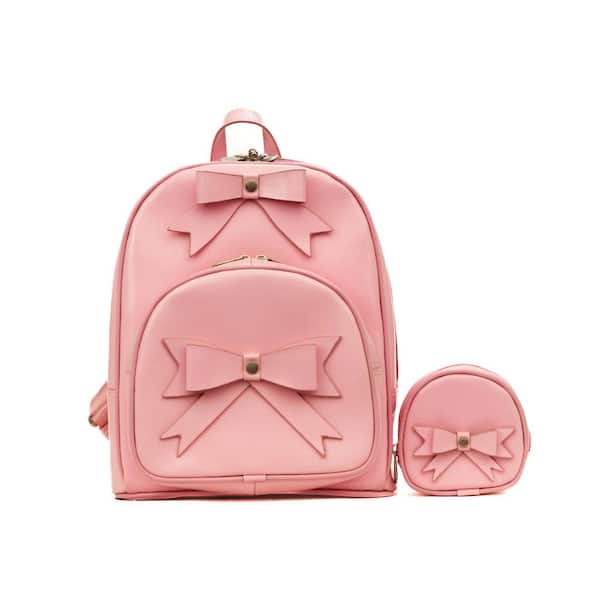 McKLEIN ARCHES 11.5 in. Pink Top Grain Cowhide Leather Bow Backpack