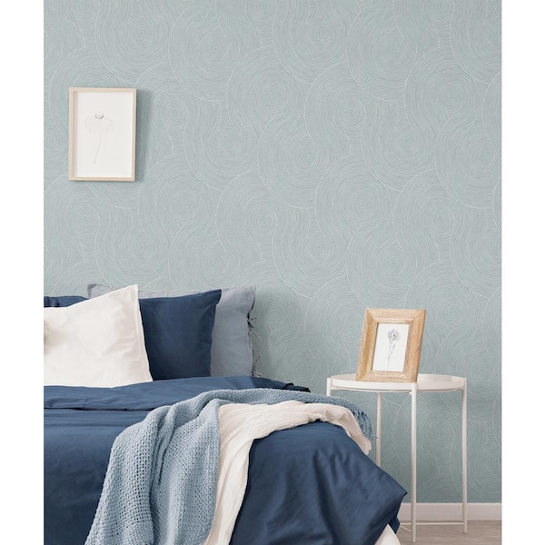 Light Blue Swirl Geo Vinyl Peel and Stick Wallpaper Roll (31.35 sq. ft.)