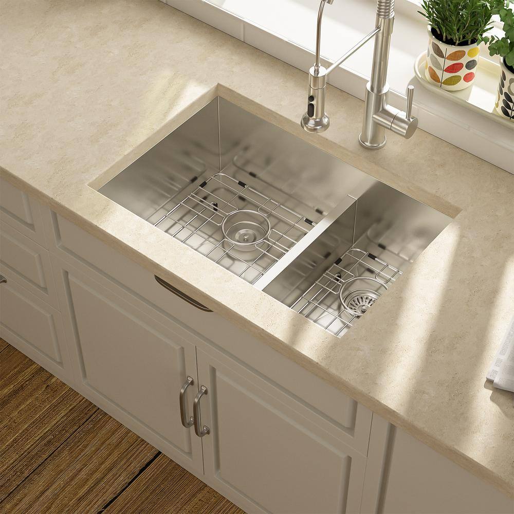 28-Inch Stainless Steel Undermount Double Bowl Kitchen Sink