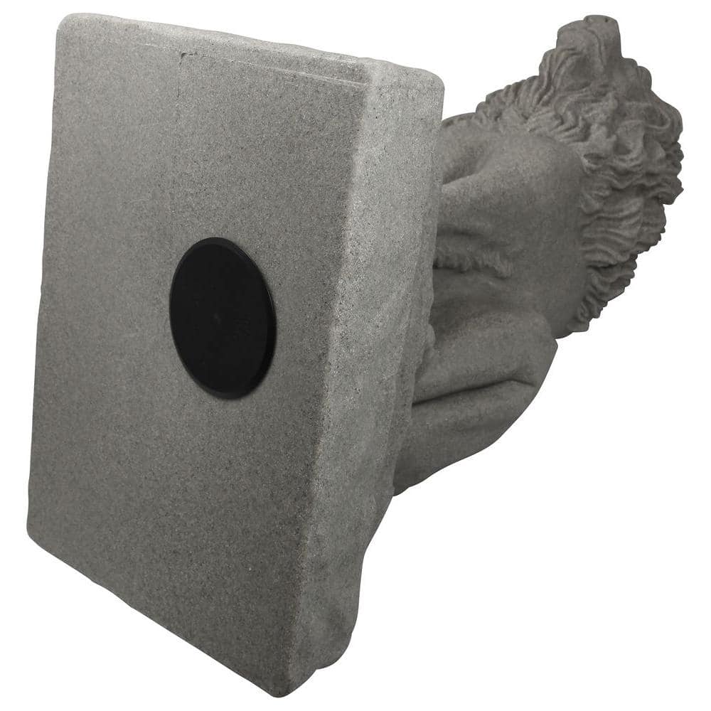 Guardian Lion 28" Natural Granite Resin Garden Statue