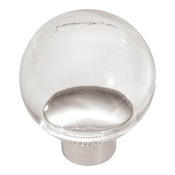 HICKORY HARDWARE Crystal Palace 1-3/16 in. Dia Lucite Finish with Chrome Base Cabinet Knob (25-Pack)