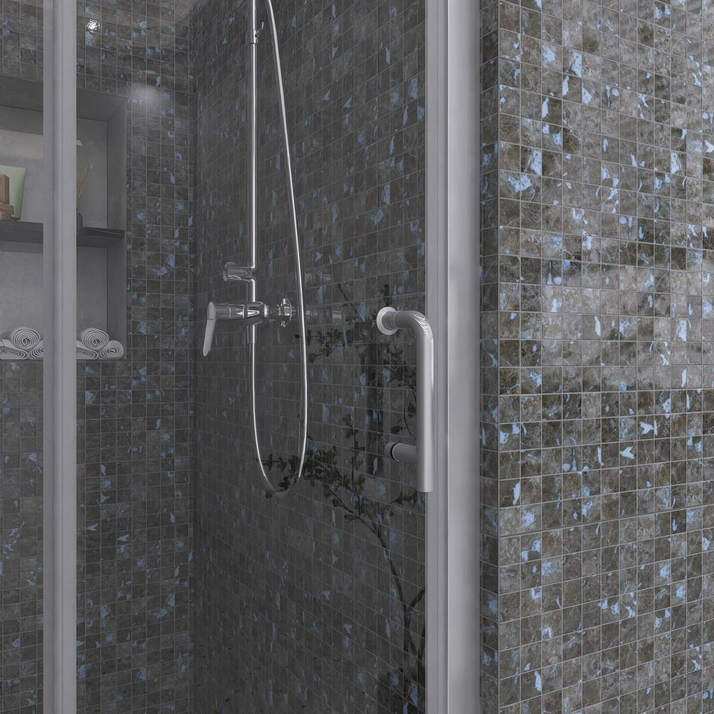 36'' Chrome Semi-Frameless Bi-Fold Shower Door with Clear Glass