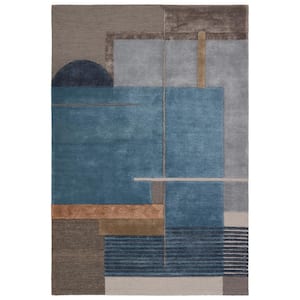 Perpetual Blue/Gray 6 ft. x 9 ft. Abstract Handmade Area Rug
