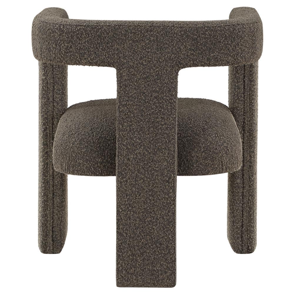 Chocolate Brown Bouclé Upholstered Modern Accent Chair