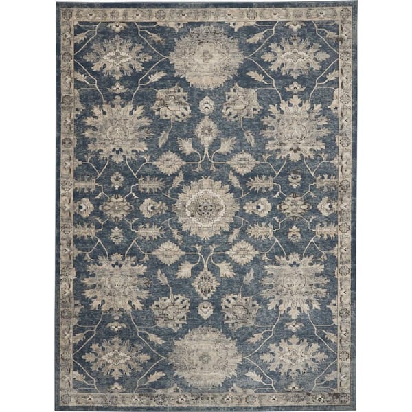Nourison Concerto Blue/Beige 7 ft. x 10 ft. Persian Farmhouse Area Rug