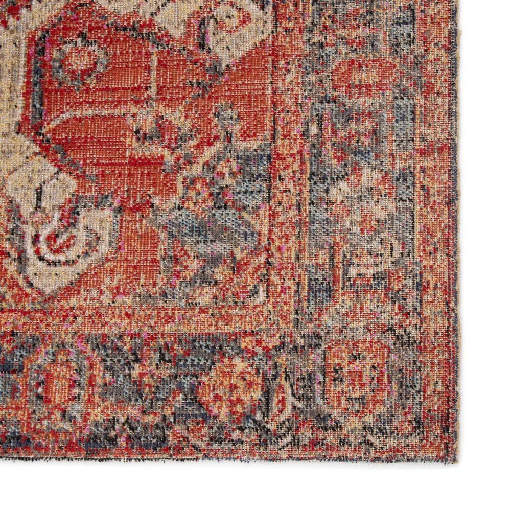 Leighton Medallion Red & Blue Synthetic Area Rug 24"x36"